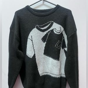 Black and white graphic sweater